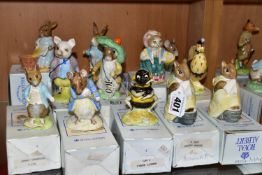 TWELVE BOXED BESWICK AND ROYAL ALBERT BEATRIX POTTER FIGURES comprising two Beswick Chippy Hackee