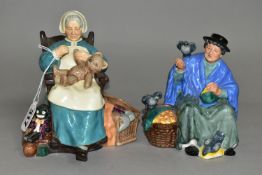 TWO ROYAL DOULTON FIGURINES, comprising Tuppence A Bag HN2320 and Nanny HN2221 (2) (Condition