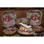 EIGHT PIECES OF HAND-PAINTED CHINA BY FORMER ROYAL WORCESTER PAINTER PAUL ENGLISH, comprising a