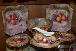 EIGHT PIECES OF HAND-PAINTED CHINA BY FORMER ROYAL WORCESTER PAINTER PAUL ENGLISH, comprising a