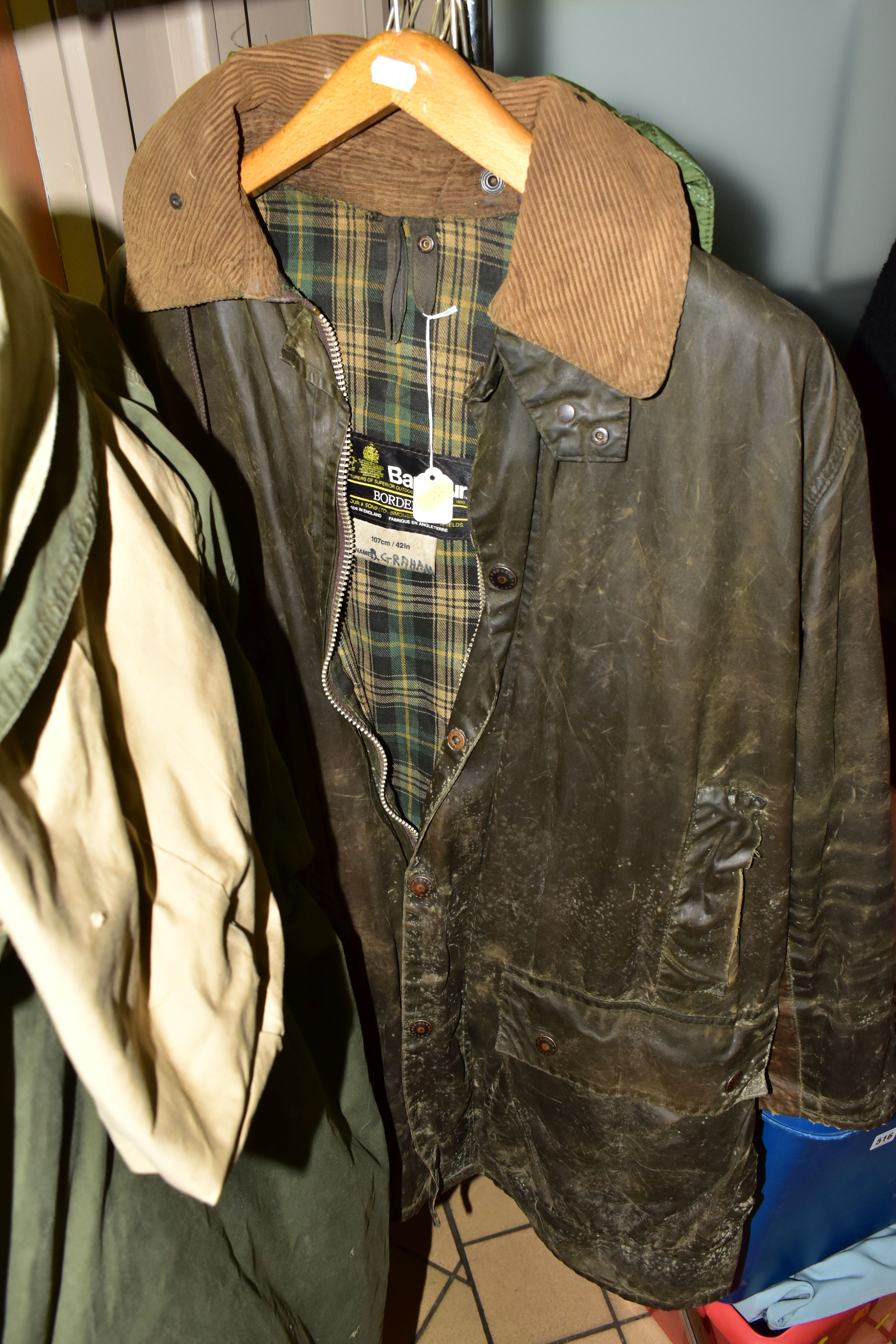 A RAIL OF TEN OUTDOOR/WATERPROOF GENTLEMEN'S JACKETS, comprising a Barbour 'Border' jacket men's - Image 8 of 8