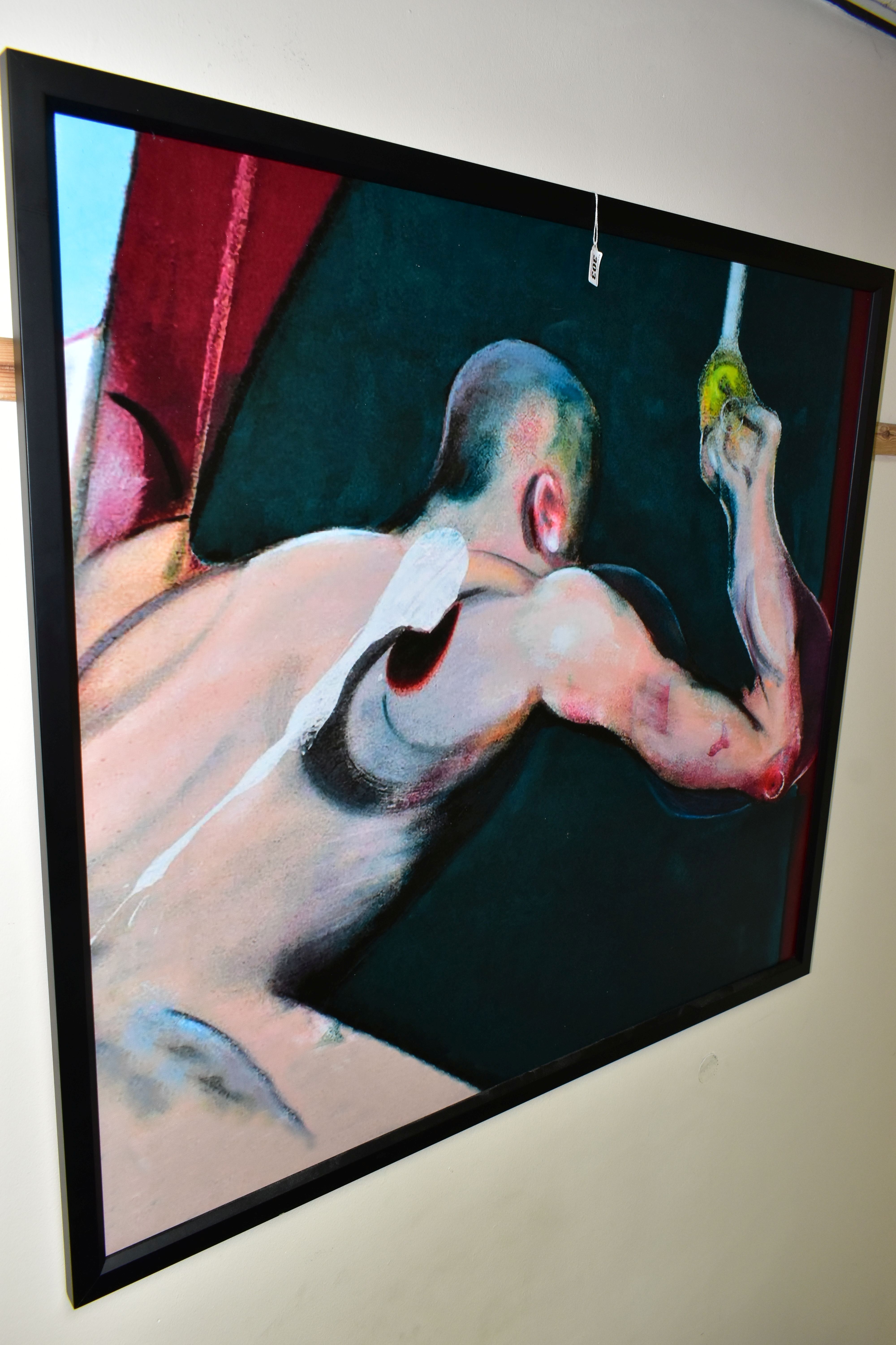 TWO MODERN DECORATIVE CANVAS PRINTS, comprising a detail from Francis Bacon's 'Man Turning on the - Image 2 of 6
