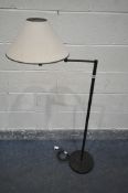 GEORGE W HANSEN FOR METALARTE, A MID CENTURY MODEL 3982 FLOOR LAMP, in a black finish, height