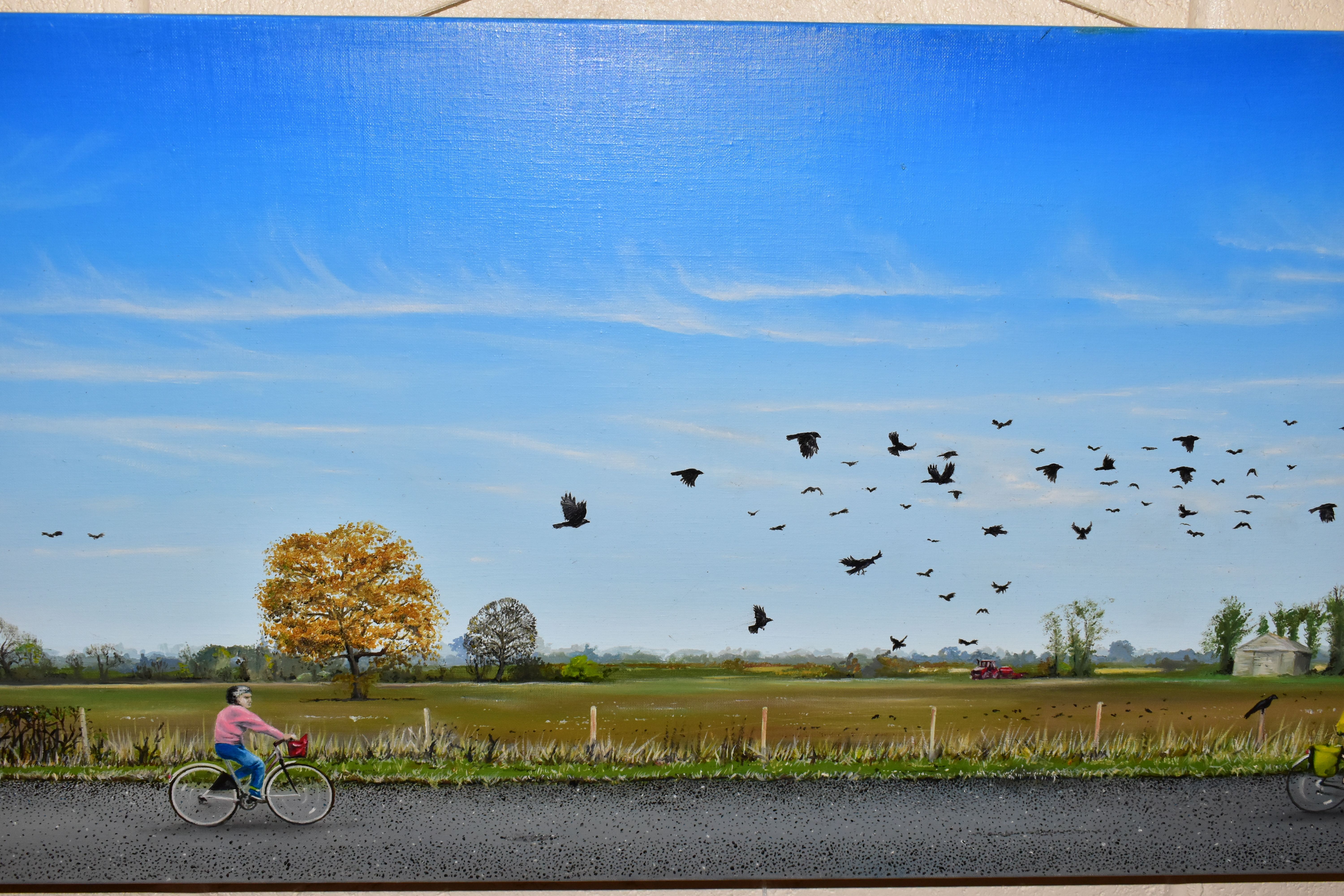 D. MITCHELL (CONTEMPORARY) CYCLISTS RIDING ALONG A RURAL ROAD, signed and dated bottom right 2002, - Image 5 of 5