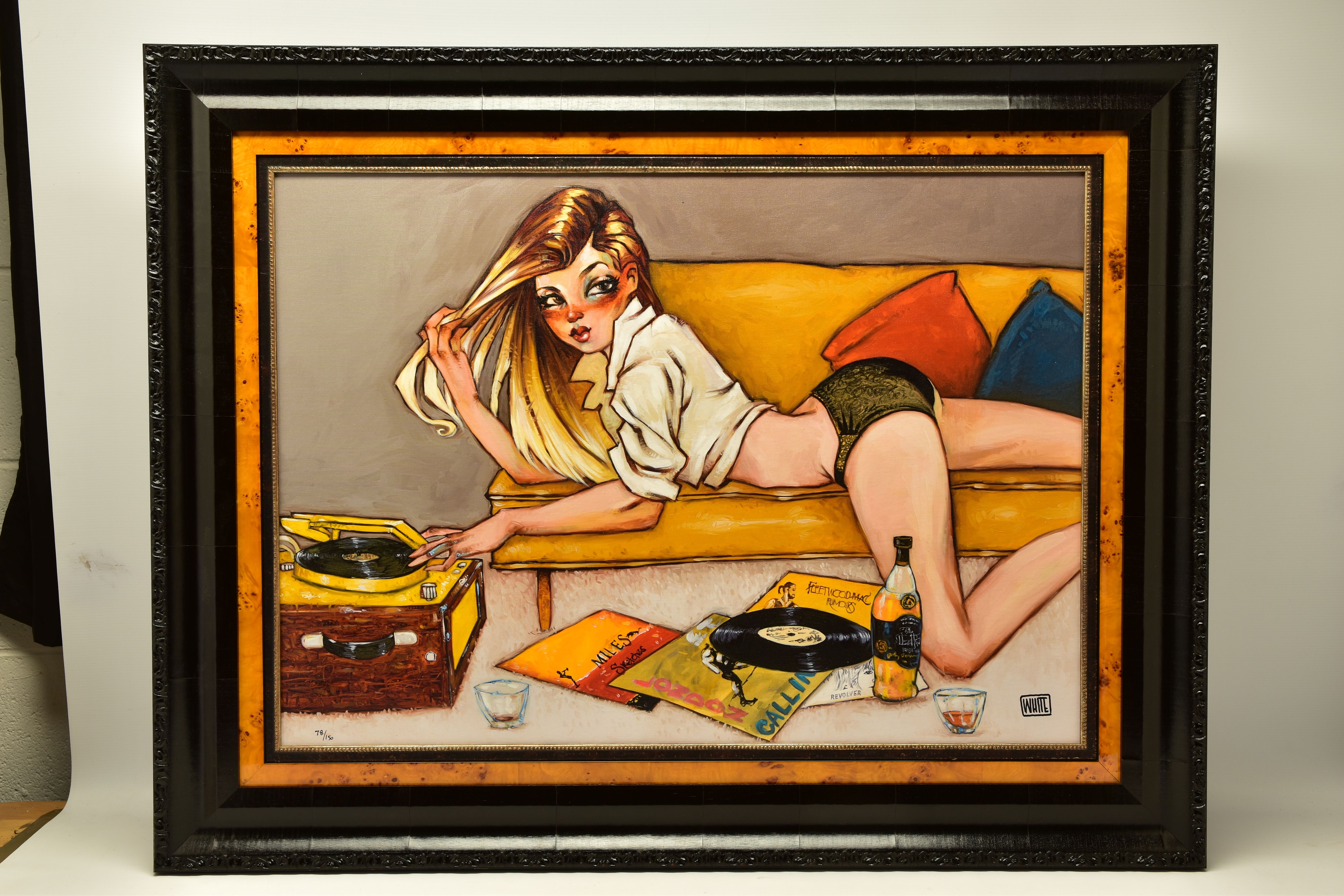 TODD WHITE (AMERICAN 1969) 'NINE PIECES OF VINYL', a signed limited edition print depicting a female