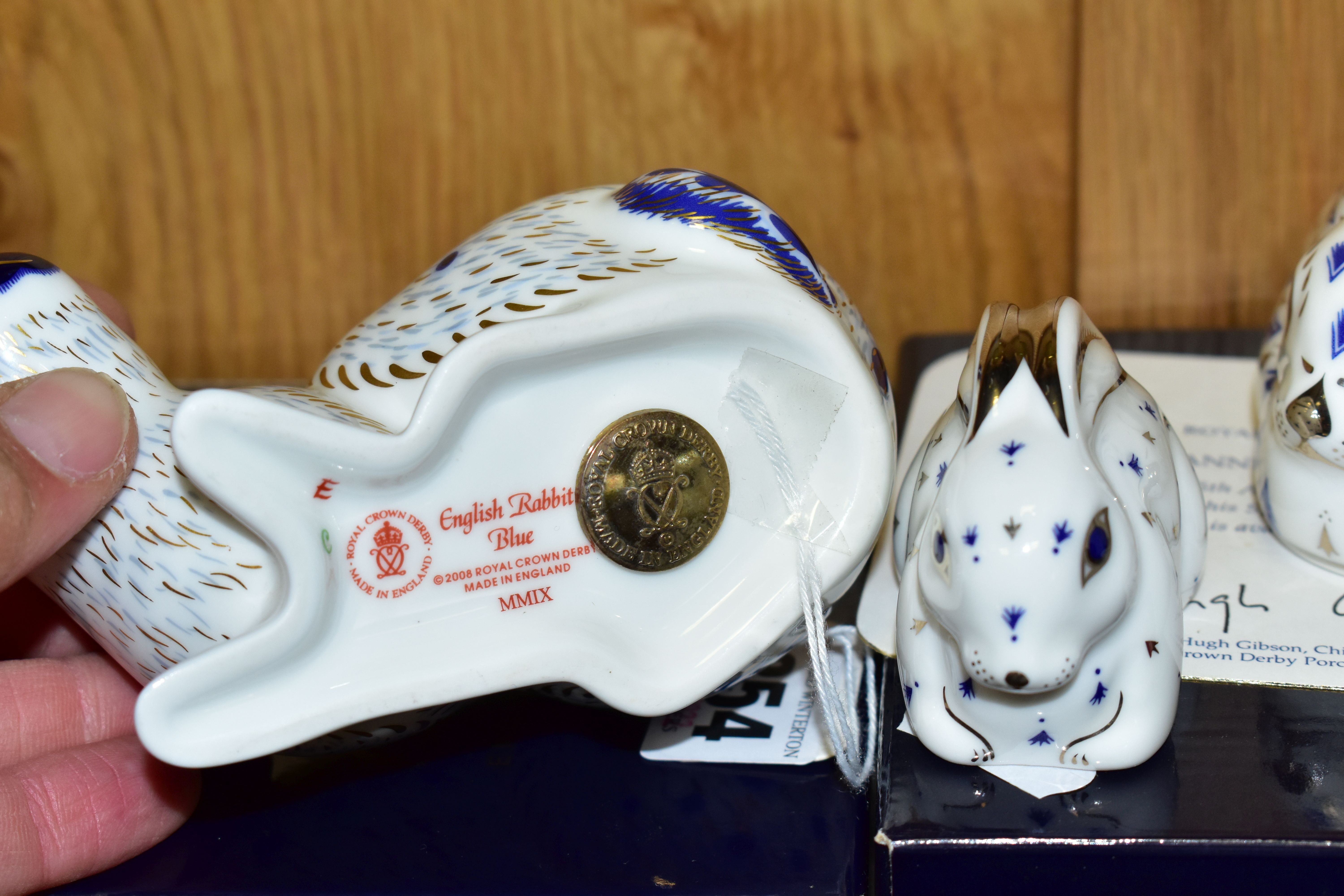 THREE BOXED ROYAL CROWN DERBY PAPERWEIGHTS, comprising English Rabbit, Blue, and 25th Anniversary - Image 4 of 4