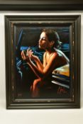 FABIAN PEREZ (ARGENTINIAN 1967), 'DARYA IN THE CAR WITH LIPSTICK', a signed limited edition print of