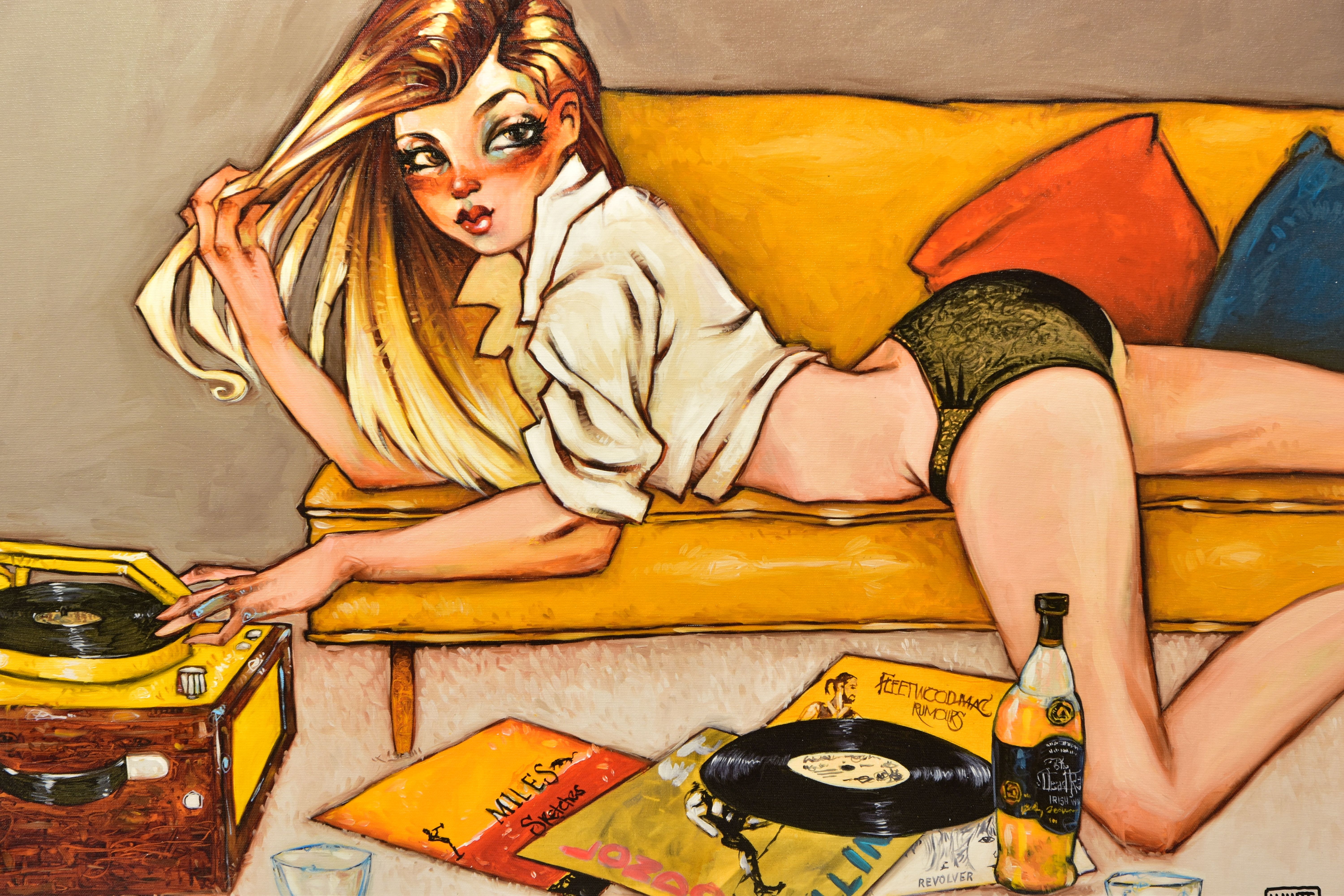 TODD WHITE (AMERICAN 1969) 'NINE PIECES OF VINYL', a signed limited edition print depicting a female - Image 2 of 7