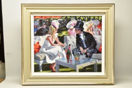 SHERREE VALENTINE DAINES (BRITISH 1959), 'ASCOT GLAMOUR', a signed limited edition print of