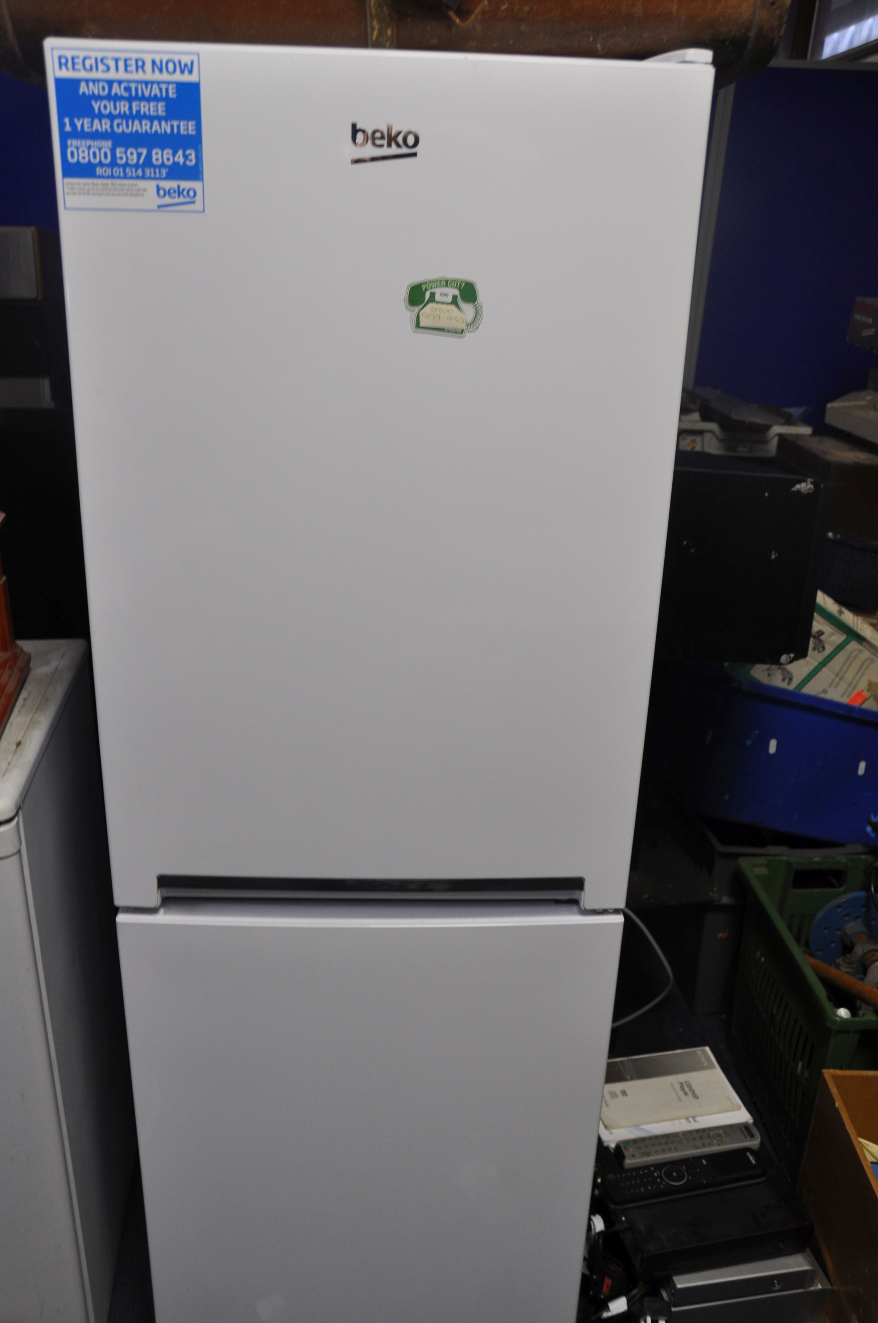 A BEKO K5424OH TALL FRIDGE FREEZER measuring width 55cm x depth 58cm x height 152cm (PAT pass and