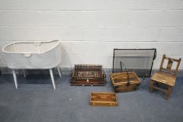 A SELECTION OF OCCASIONAL FURNITURE, to include an antique pine tray with a separate tray, another