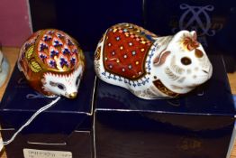 TWO BOXED ROYAL CROWN DERBY PAPERWEIGHTS, comprising 'Orchard Hedgehog' Collectors Guild