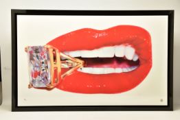 RORY HANCOCK (WELSH 1987) 'ROCK CANDY', a signed limited edition print of a mouth and a diamond