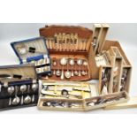 A LARGE ASSORTMENT OF CUTLERY SETS, to include two cased full sets of seven serving spoons, a