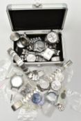 BOX OF ASSORTED WATCH PARTS, to include a selection of 'Ben Sherman' dials and watch heads, together