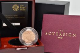 2015 GOLD PROOF SOVEREIGN, ROYAL MINT IN BOX OF ISSUE, COA no.1031