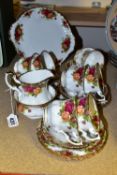 A ROYAL ALBERT 'OLD COUNTRY ROSES' PATTERN TEA SET, comprising eight tea cups, eight saucers, one