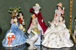 A GROUP OF FIGURINES AND ANIMAL FIGURES, comprising Royal Doulton My Love HN2339, Elyse HN2429,