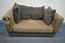 A PARKER KNOLL DROP END SOFA, with oatmeal upholstery, length 143cm x depth 82cm x height 70cm (