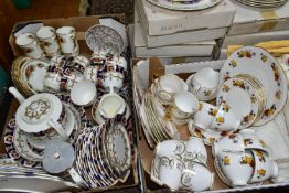 TWO BOXES AND LOOSE TEAWARES ETC, comprising Colclough pattern number 8320 six place set minus