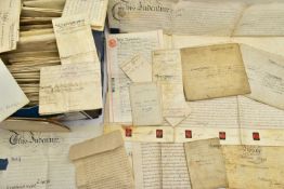 INDENTURES, a collection of approximately one hundred legal documents or letters dating from