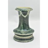 A LATE 18TH CENTURY WEDGWOOD CREAMWARE PORPHYRY VASE OR STAND, mottled green/black glaze, lacking