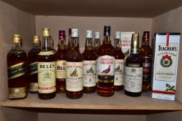 WHISKY, fourteen bottles of blended Whisky comprising three bottles of JOHNNIE WALKER BLACK LABEL