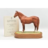 A ROYAL WORCESTER PORCELAIN LIMITED EDITION EQUESTRIAN STATUETTE OF 'HYPERION', modelled by Doris
