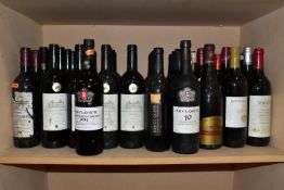WINE, thirty-seven bottles of Red Wine and four bottles of Taylor's Port (3 x LBV and 1 x Tawny) the
