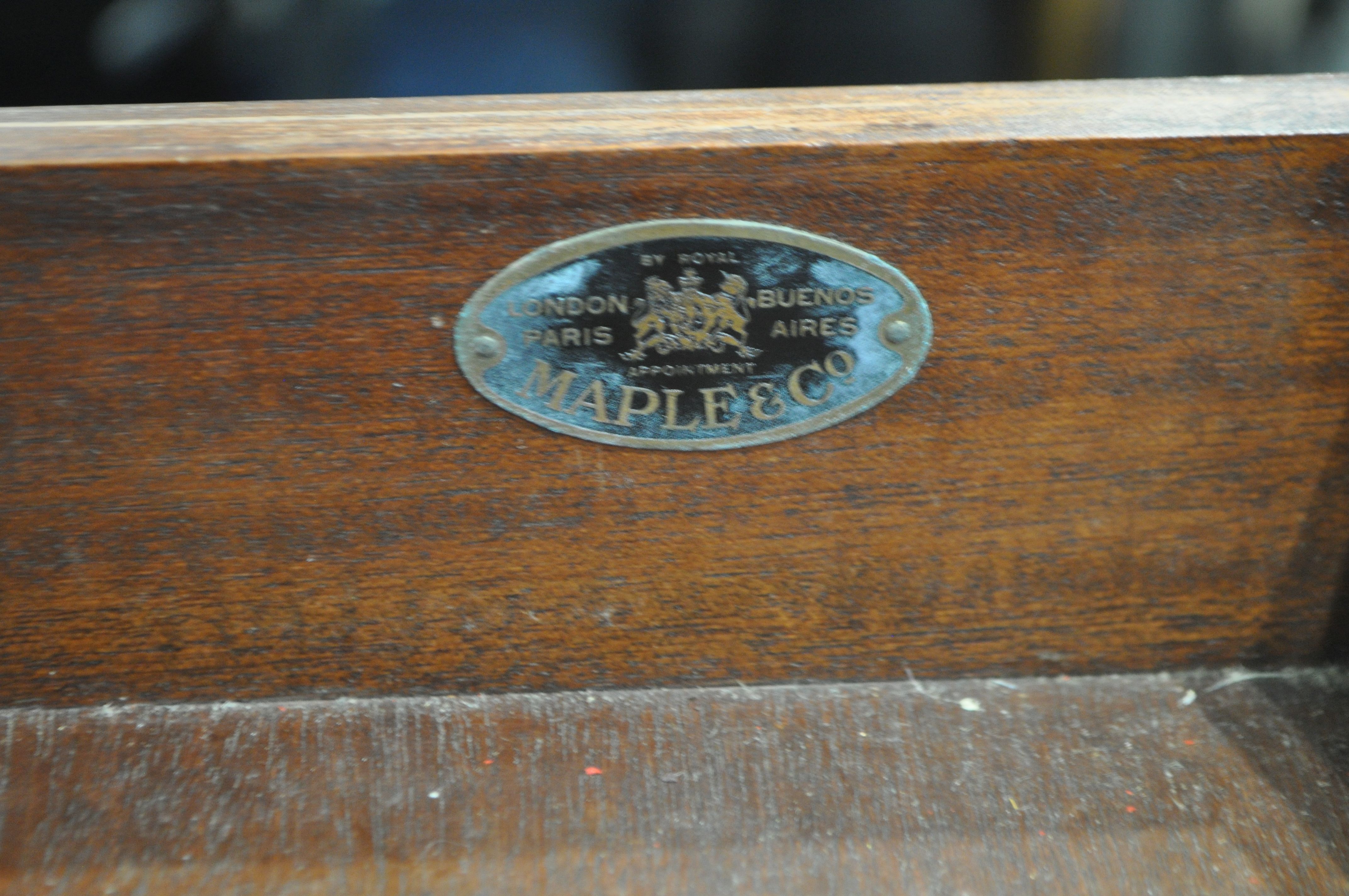 AN EARLY TO MID 20TH CENTURY MAPLE AND CO BURR WALNUT DEMI LUNE SIDE CABINET, with three frieze - Bild 6 aus 6