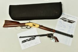 AN UBERTI MINIATURE .44” WINCHESTER YELLOWBOY RIFLE, SERIAL NUMBER 205 AND AN UBERTI MINIATURE