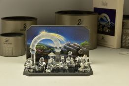 SWAROVSKI CRYSTAL NATIVITY SCENE, comprising boxed Arch (153974) 1991, height 9cm, boxed Holy Family