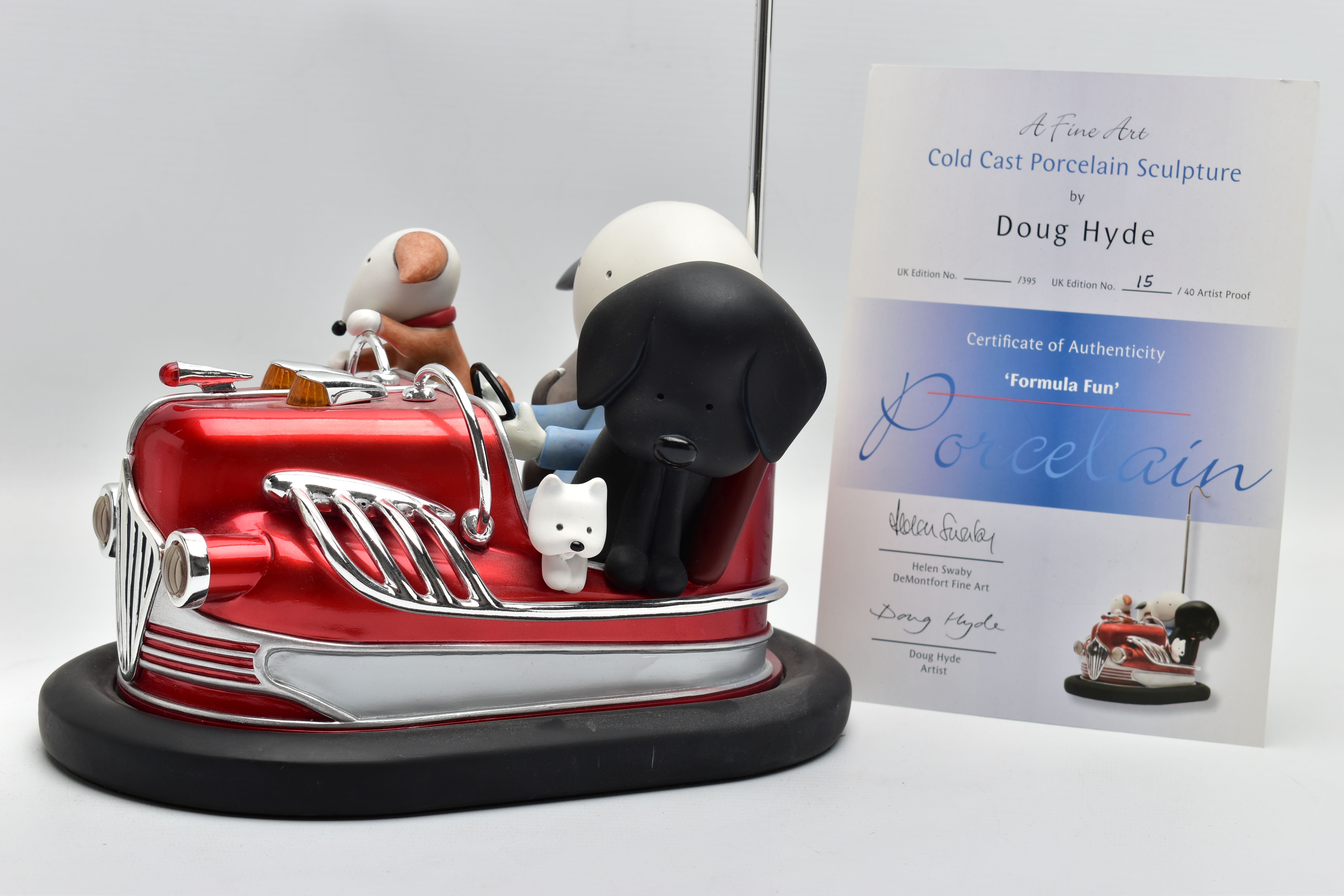 DOUG HYDE (BRITISH 1972) 'FORMULA FUN', an artist proof sculpture depicting a boy and his dogs in - Image 3 of 6