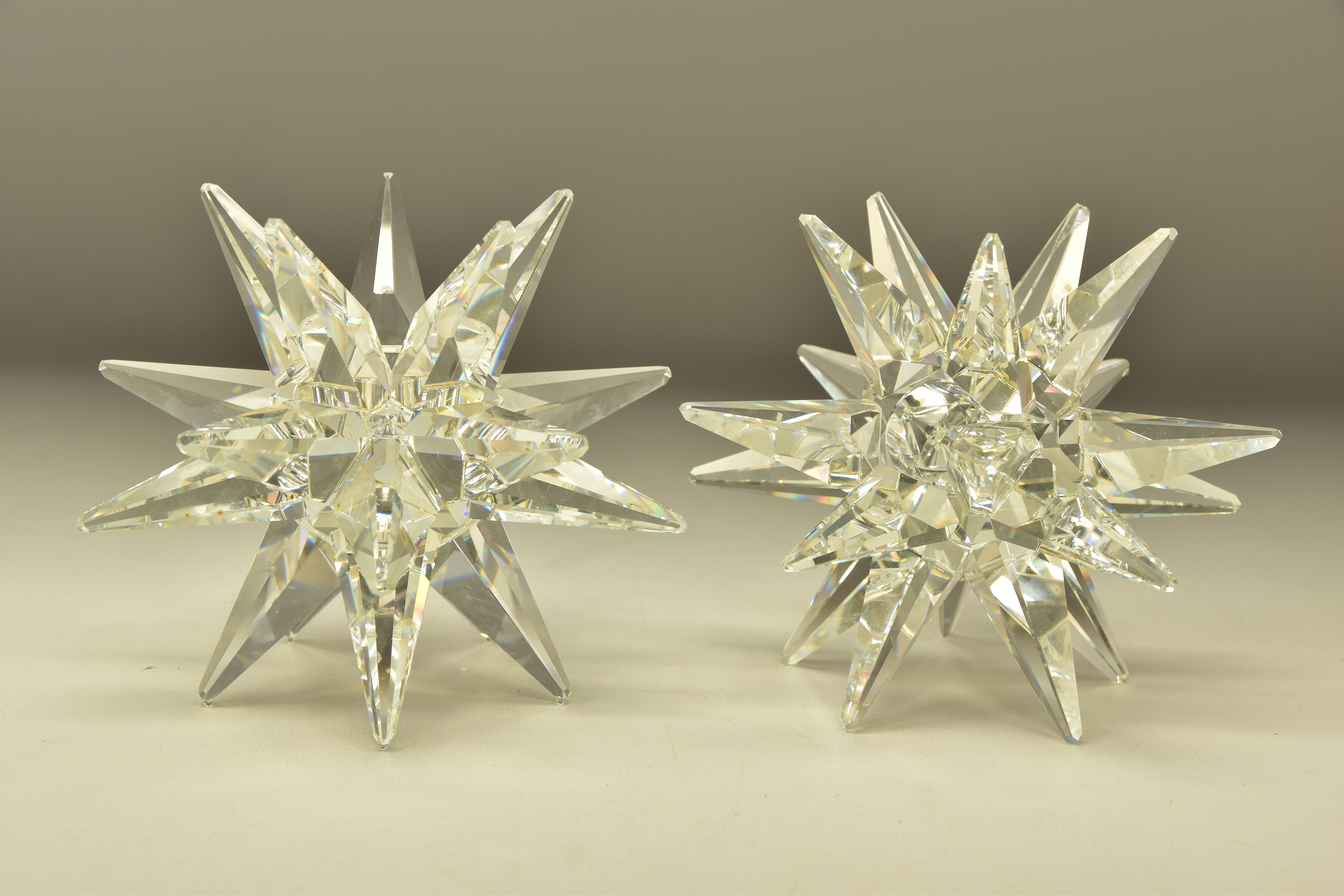 TWO BOXED SWAROVSKI CRYSTAL 143L STAR CANDLEHOLDERS (013748), 1987 retired 1996, height 11cm x width - Image 5 of 6