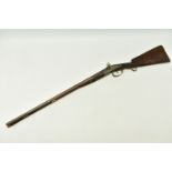 AN ANTIQUE SIDE BY SIDE PERCUSSION SHOTGUN BEARING THE NAME STYAN ON ITS LOCKS, the Birmingham proof