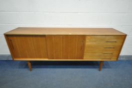 NILS JONSSON FOR TROEDS, A MID CENTURY MODEL 'TRENTO' TEAK SIDEBOARD, with double sliding doors,