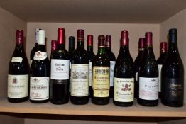 RED WINE, sixteen bottles of red wine, mostly from France, to include one Gigondas 1998, one