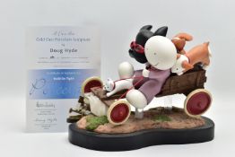 DOUG HYDE (BRITISH 1972) 'HOLD ON TIGHT', a limited edition sculpture depicting a figure and animals