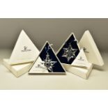 TWO BOXED SWAROVSKI ANNUAL CHRISTMAS ORNAMENTS 2000 AND 2001 (243452 and 267941), both designed by