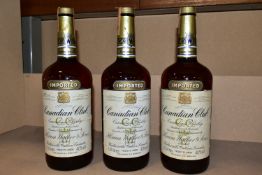 WHISKY, three 1.13L bottles of vintage CANADIAN CLUB Whisky imported, 6 years old, 40% vol (3)