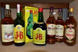 WHISKY, six bottles of blended Scotch Whisky comprising one J & B, fill level bottom neck, 43% G.