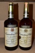 WHISKY, two bottles of vintage CANADIAN CLUB Whisky imported, 1 litre and 1 quart respectively (2)