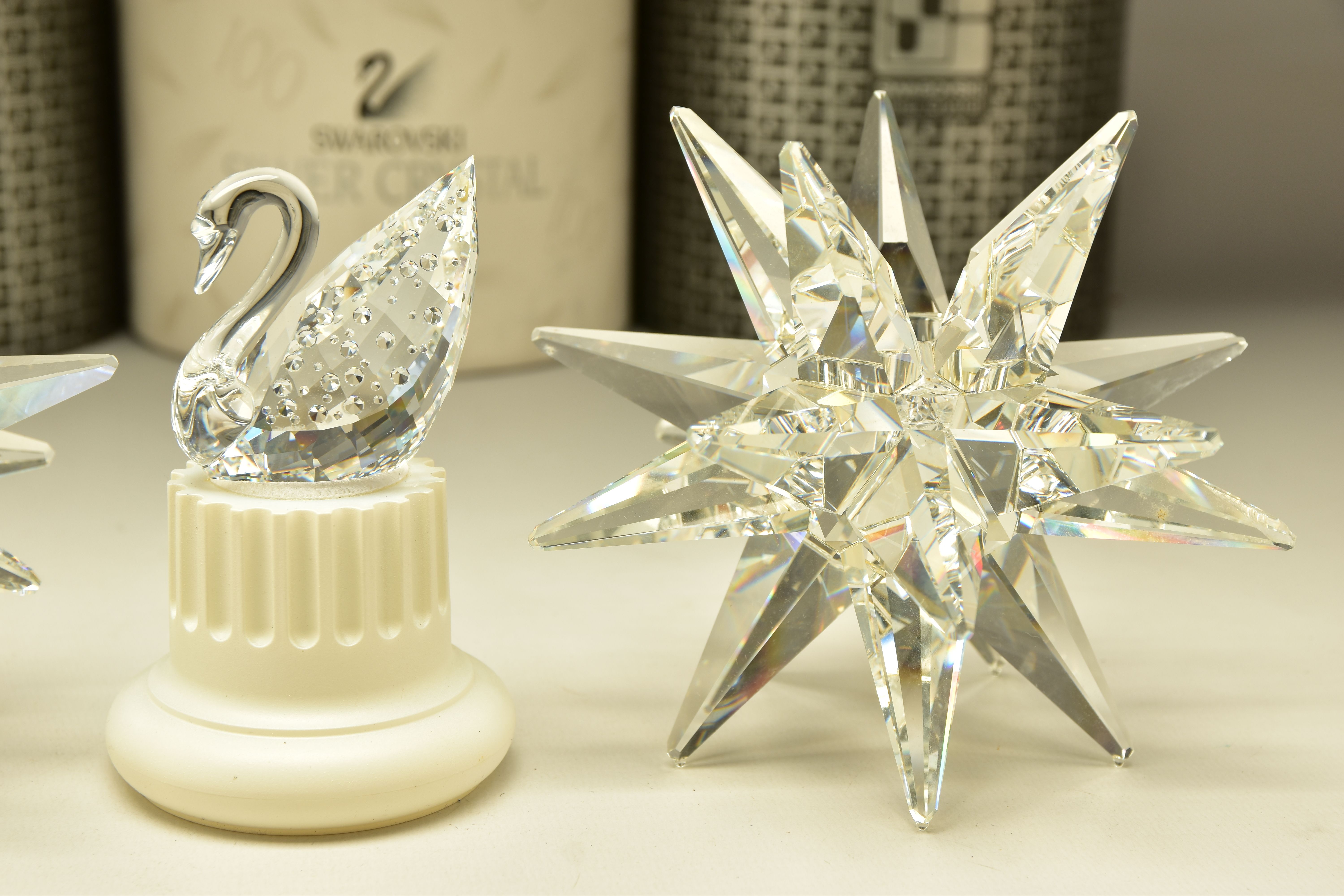 TWO BOXED SWAROVSKI CRYSTAL 143L STAR CANDLEHOLDERS (013748), 1987 retired 1996, height 11cm x width - Image 3 of 6