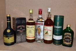 ALCOHOL, seven bottles comprising one GLENFIDDICH Single Malt Scotch Whisky, aged 12 years, 40% vol.