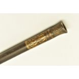 AN ANTIQUE 50½” MATCHLOCK JESAIL MUSKET BARREL, bearing evidence of hammered gold inlay at the