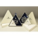 TWO BOXED SWAROVSKI ANNUAL CHRISTMAS ORNAMENTS 1998 AND 1999 (220037 and 235913) both designed by