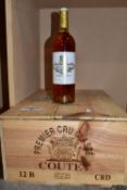 WINE, nine bottles in original wood case of CHATEAU COUTET 2003, SAUTERNES-BARSAC, PREMIER CRU