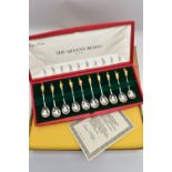 A CASED SET OF ELIZABETH II SILVER LIMITED EDITION 'THE QUEEN'S BEASTS' SPOONS, the ten spoons