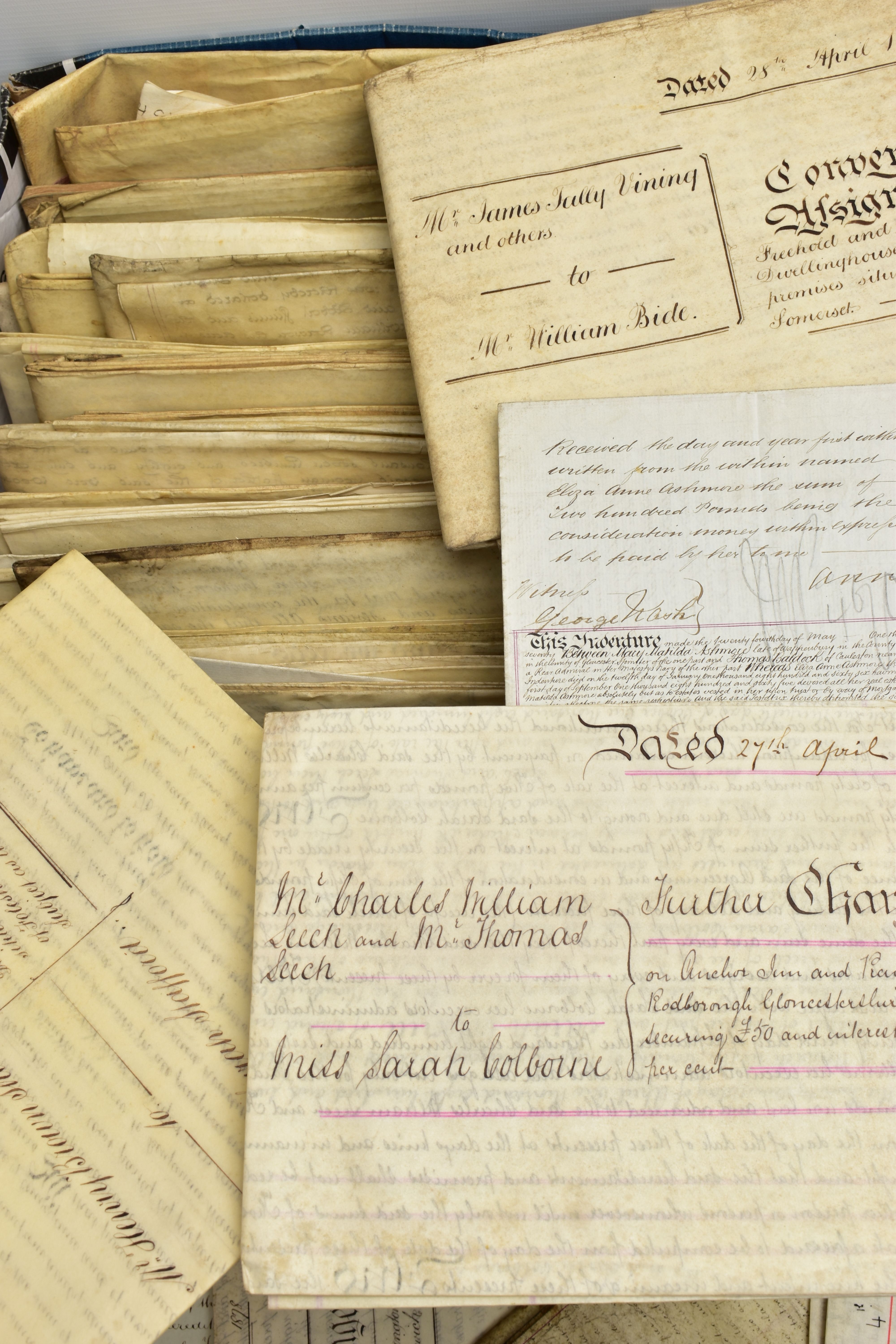 INDENTURES, a collection of approximately 100 legal documents or letters dating from 1720 - 1899 - Bild 4 aus 5