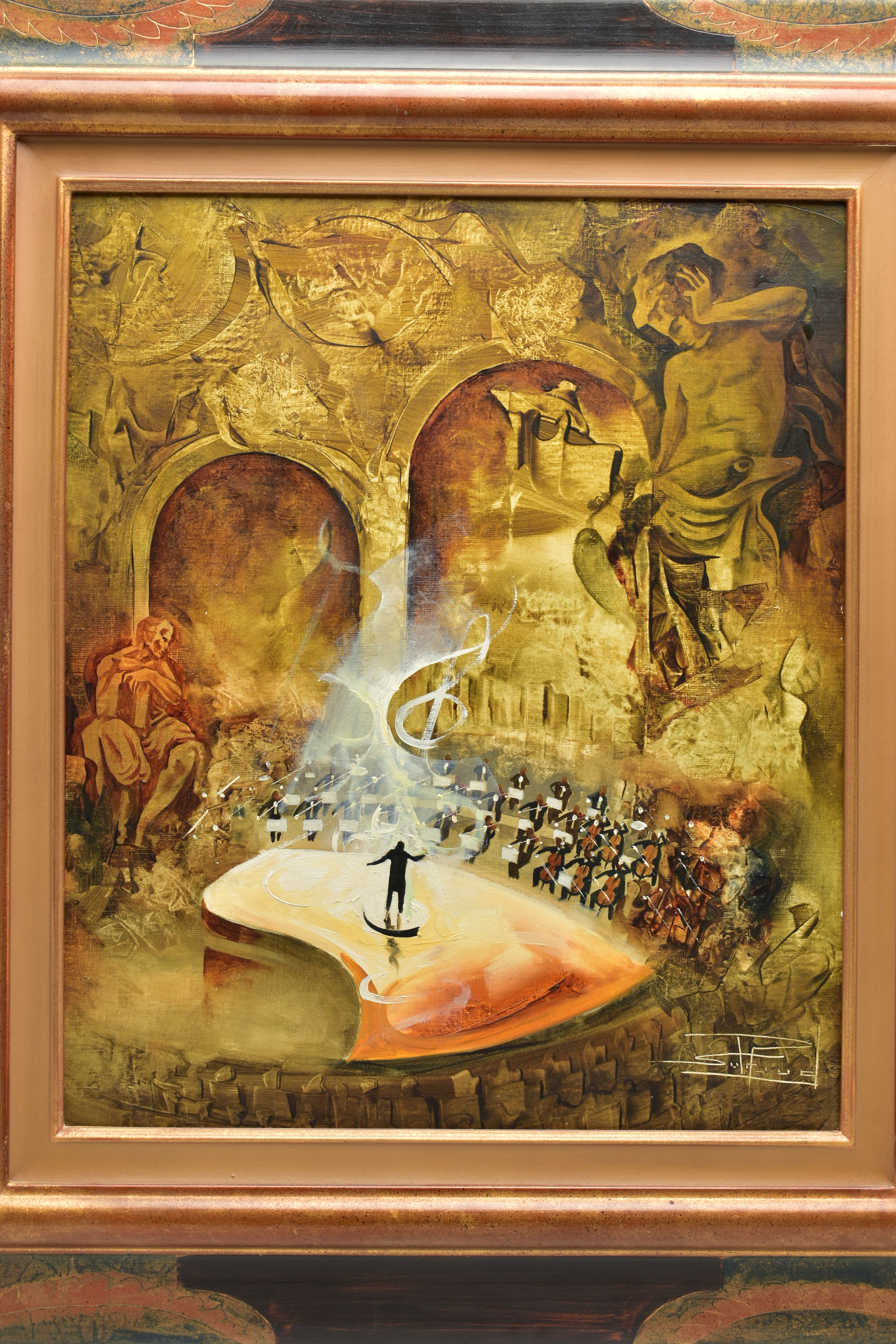 ROGER SURAUD (FRENCH 1938-2016) A SURREALIST DEPICTION OF A COMPOSER AND ORCHESTRA, both - Image 2 of 15